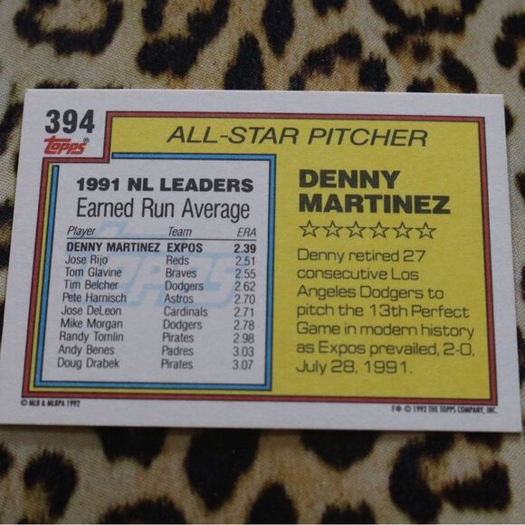 Denny Martinez #394 Baseball Card - Picture 2 of 2